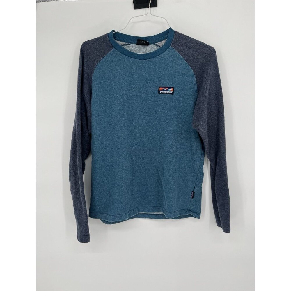 Patagonia Men T Organic Cotton Long Sleeve Size‎ Medium Blue